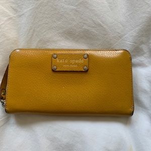 Mustard yellow Kate Spade leather wallet